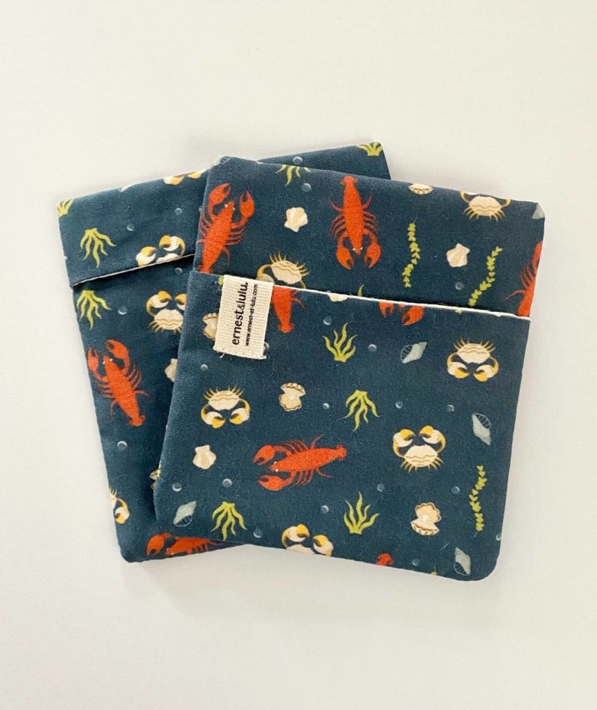 Pochette pour mouchoirs en tissu bio - Surf et palmiers - ernest&lulu
